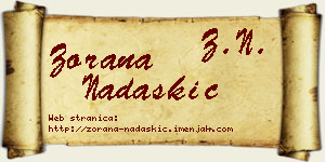 Zorana Nadaškić vizit kartica
